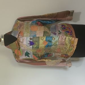 Vintage 80s Sandy Starkman Embellished Wearable Art Jacket/Top - Size Medium